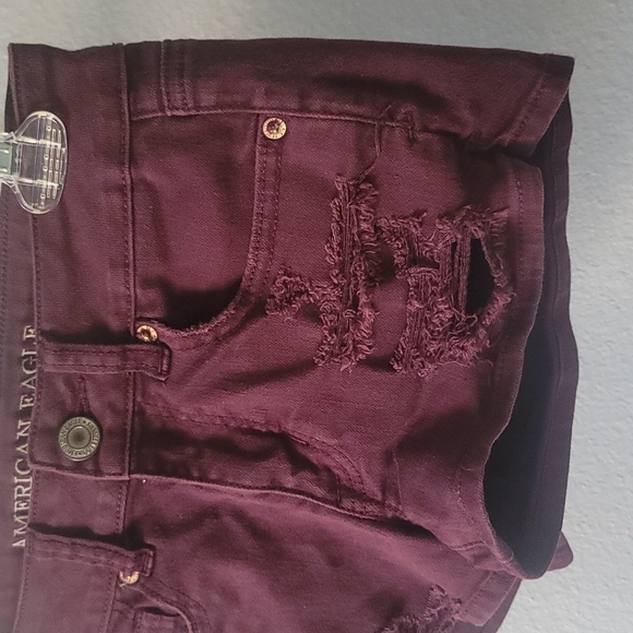 American Eagle Outfitters - Maroon Stretch Shortie - Size 2 - Picture 3 of 10
